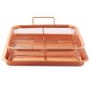 Crisper Tray Set Non Stick Cookie Sheet Tray Air Fry Pan Grill Basket Oven Dishwasher Safe Oil Free