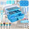 236Pcs Cake Decorating Kit Baking Tools Accessories Cake Decorating Supplies with Piping Tips Couplers and Bags Cookie Cutters Baking Cups Scrapers Fl