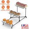 3-Tier Plastic Serving Tray Dessert Server Display Serving Stand Dinnerware with 3 Rectangular Plastic Serving Platters Metal Stand for Entertaining F