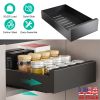 Pull Out Cabinet Organizer Carbon Steel Slide Out Drawer Storage Smooth Quiet Slide Rails for Kitchen Bathroom Living Room Black 11.81x16.92x2.75inch