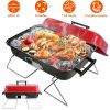 Portable Charcoal Grill Outdoor Tabletop Grill Small Barbecue Smoker Folding BBQ Grill with Lid for Backyard Camping Picnics Beach