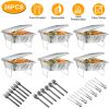 36Pcs Disposable Chafing Dish Buffet Set Food Warmers For Party Buffet Server Catering Supplies With Covers Utensils Half Size Food Pans For Parties E