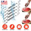 5Pcs 2 in 1 Watermelon Cutter Slicer Fork Stainless Steel Dual Head Watermelon Fruit Cutting Fork Knife For Summer Family Gathering Friend Party Campi