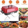 Portable Charcoal Grill Outdoor Tabletop Grill Small Barbecue Smoker Folding BBQ Grill with Lid for Backyard Camping Picnics Beach