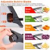 Mandoline Food Slicer Stainless Steel Food Cutter Vegetable Fruit Chopper Grater Peeler Kitchen Julienne Slicer with 5 Adjustable Blades Food Holder