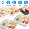 2Pcs Divided Serving Tray 8 Compartments Snack Box Charcuterie Container Clear Snack Platter Organizer Storage Box with Lid Handle for Candy Nuts Cook