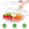 Fruit Ice Serving Tray Chilled Veggie Tray Shrimp Cocktail Serving Dish Appetizer Party Serving Platter Cold Food Buffet Server with Lid and 4 Compart