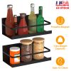 2 Packs Magnetic Spice Holder Rack Organizer Strong Magnetic Seasoning Storage Shelf for Refrigerator Microwave