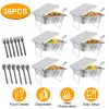 36Pcs Disposable Chafing Dish Buffet Set Food Warmers For Party Buffet Server Catering Supplies With Covers Utensils Half Size Food Pans For Parties E