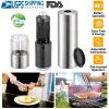 Electric Salt Pepper Grinder with Light Adjustable Coarseness Stainless Steel Salt Pepper Shaker Battery Operated Pepper Grinder Mill Easy Refill and