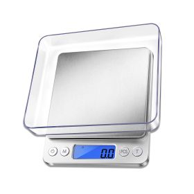 Digital Kitchen Scale, 1kg x 0.01g Gram Scale, Cooking Food Scale with LCD Display, Small Pocket Scale with 2 Trays for Baking, Jewelry, Herbs