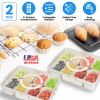 2Pcs Divided Serving Tray 8 Compartments Snack Box Charcuterie Container Clear Snack Platter Organizer Storage Box with Lid Handle for Candy Nuts Cook