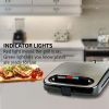 OVENTE Electric Sandwich Maker, Non-Stick Plates, Indicator Lights, Cool Touch Handle, Cooking Breakfast, Grilled Cheese, Tuna Melts and Snacks, New-B