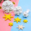 2 Sets Snowflake Shape Cookie Cutters Decorating Fondant Embossing Tool Snowflake Plunger Cake Cutter DIY Mold