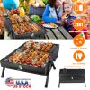 Portable Charcoal Grill Two Side Small BBQ Grill Folding Outdoor Stove Barbecue Smoker with 1Pc Grill Pan 2Pcs Grill Mesh