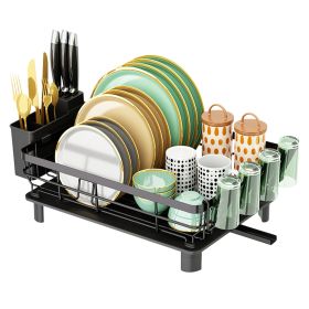 Dish Drying Rack Drain Board Utensil Holder Organizer Drainer Tableware Organizer Kitchen Countertop Storage Shelf