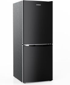 BANGSON Small Refrigerator with Freezer, 4.0 Cu.Ft, Small Fridge with Freezer, 2 Door, Compact Refrigerator with Bottom Freezer (Color: Black)